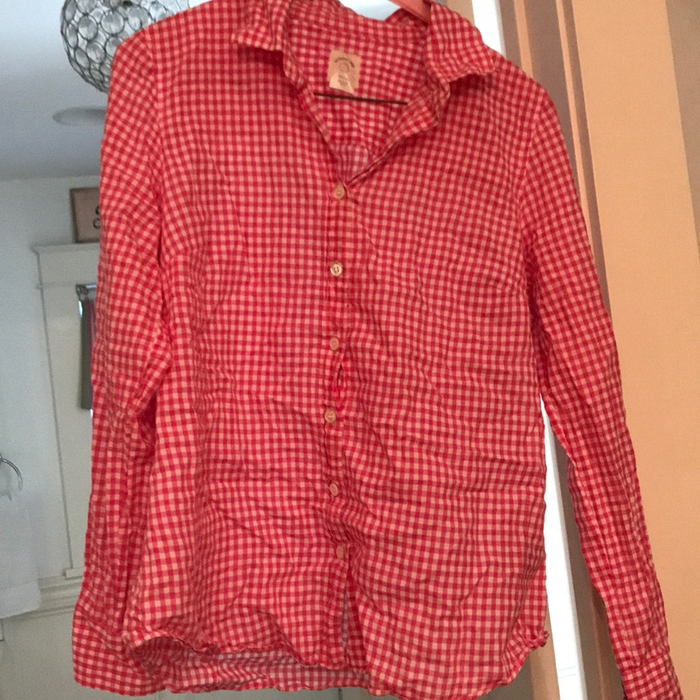 Pink & White check blouse